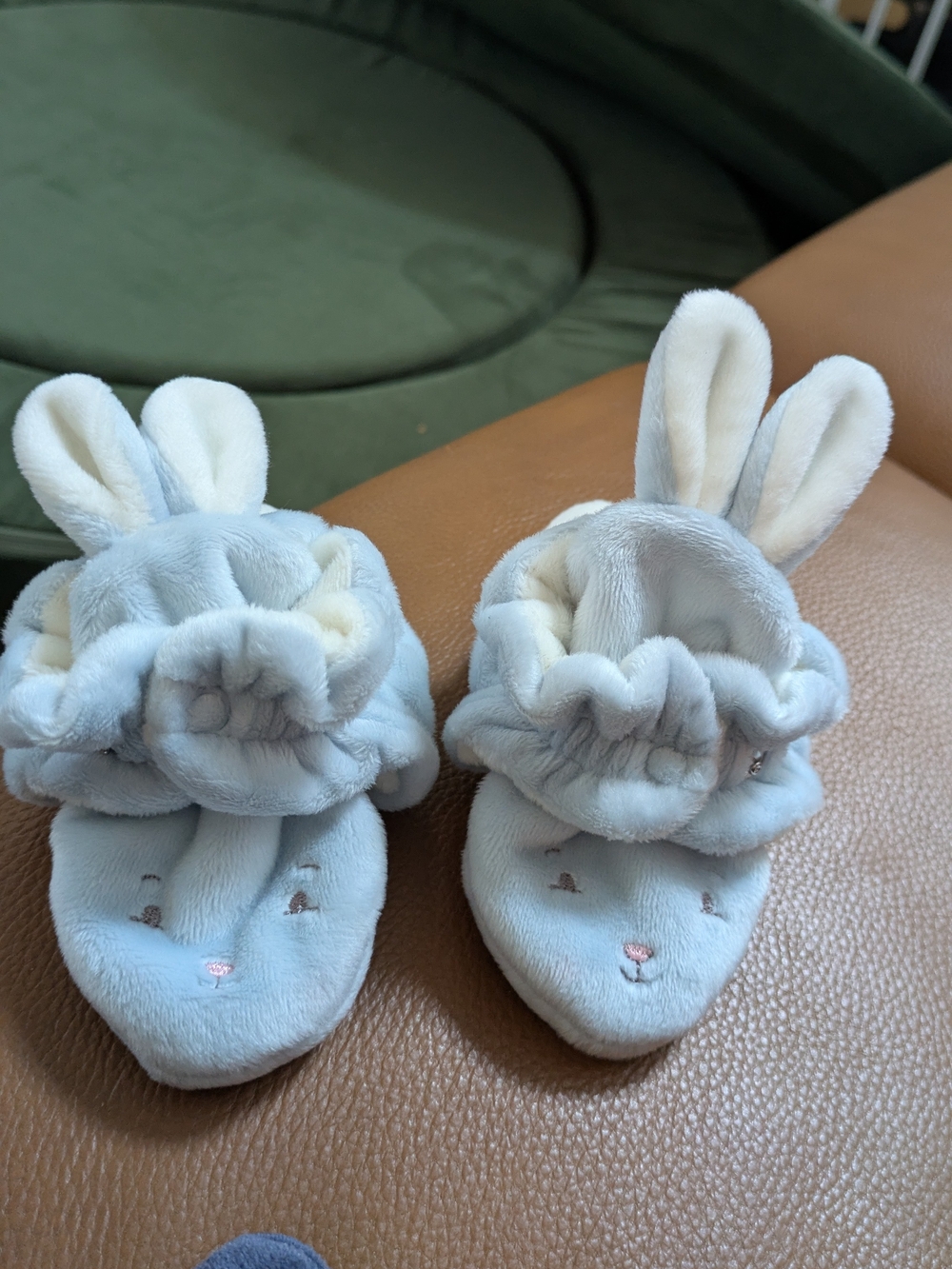 Bunnies by the Bay Soft Light Blue Plush Bunny Booties